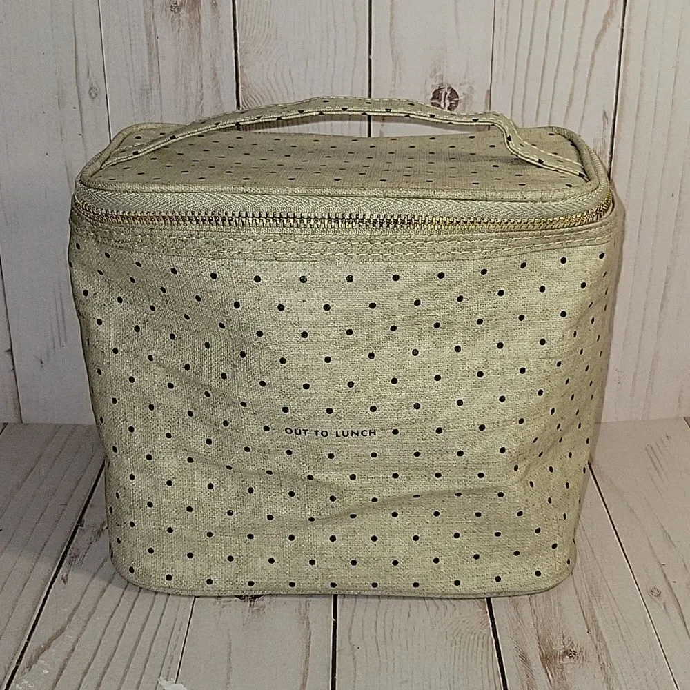 Kate Spade polka dot “out to lunch” lunch bag tote zippered